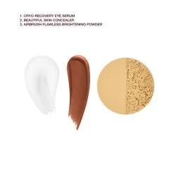 BRIGHTER, LIFTED, WIDE-AWAKE EYES KIT 9 BRIGHTER, LIFTED, WIDE-AWAKE EYES KIT -Fashion Cosmetics Shop BSC BRIGHTENING POWDER CRYO SERUM Labelled Swatch