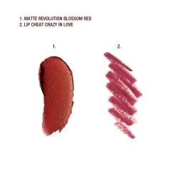 BLOSSOM RED LIP KIT -Fashion Cosmetics Shop BUNDLES BLOSSOM RED LIP CHEAT TEXTURE SWATCHES