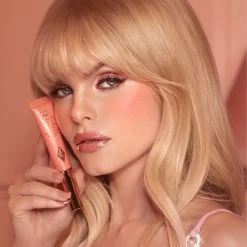 NEW! AIRBRUSH FLAWLESS LIP BLUR & BEAUTY BLUSH WAND DUO 12 NEW! AIRBRUSH FLAWLESS LIP BLUR & BEAUTY BLUSH WAND DUO -Fashion Cosmetics Shop Matte Beauty Blush Wand Peach Pop Blonde Model 1