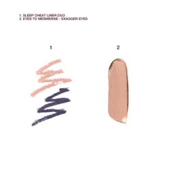 BRIGHTER, MESMERISING EYES KIT -Fashion Cosmetics Shop Sleep Cheat E2M Bundle Labelled Swatch